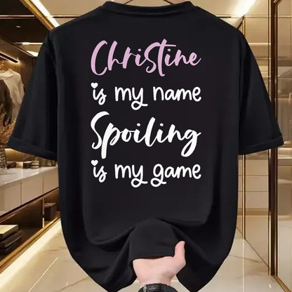 Best Wife Shirt, Wife and Husband Unisex T-Shirt/Hoodie/Sweatshirt HLT00 - Christine Name Personalized Women Spoiled Girl Cute Pink T-Shirt (1)
