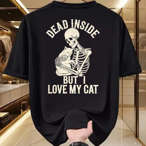Cat Love Shirt, Funny Cat Lover Gift UnisexT-Shirt/Hoodie/Sweatshirt HLT00 - Dead Inside But I Love My Cat T-Shirt