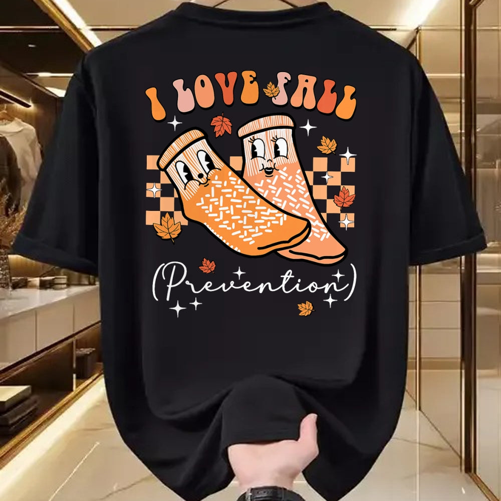 Funny Nurse Shirt, Nurse Unisex T-Shirt/Hoodie/Sweatshirt HLT00 - Groovy Retro I Love Fall Prevention Fall Physical Therapy T-Shirt