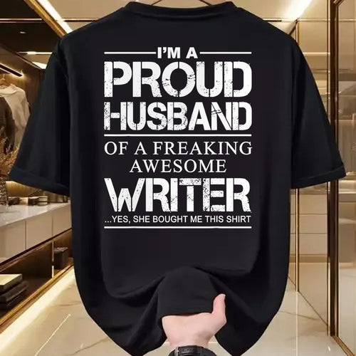 Best Wife Shirt, Wife and Husband Unisex T-Shirt/Hoodie/Sweatshirt HLT00 - Mens Proud Husband Of Awesome Writer Tee Gift - Author's Husband T-Shirt