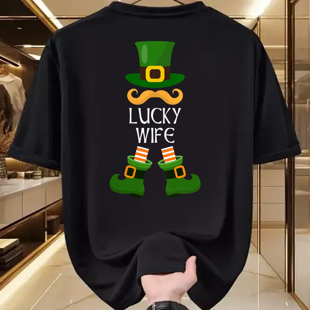 Best Wife Shirt, Wife and Husband Unisex T-Shirt/Hoodie/Sweatshirt HLT00 - Gift for wife T shirt, lucky wife   Lucky Wife Leprechaun Matching Family St Patricks Day T-Shirt