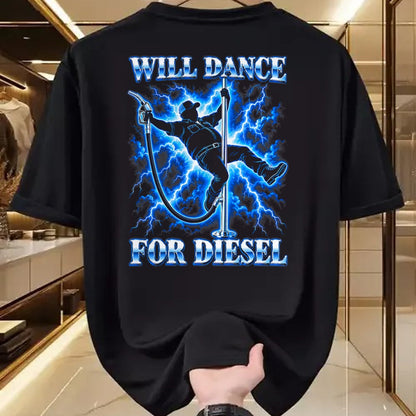 Best Truck Driver Life Shirt, Funny Trucker UnisexT-Shirt/Hoodie/Sweatshirt HLT00 - Will Dance for Diesel Funny Truck Driver Automotive Humor T-Shirt