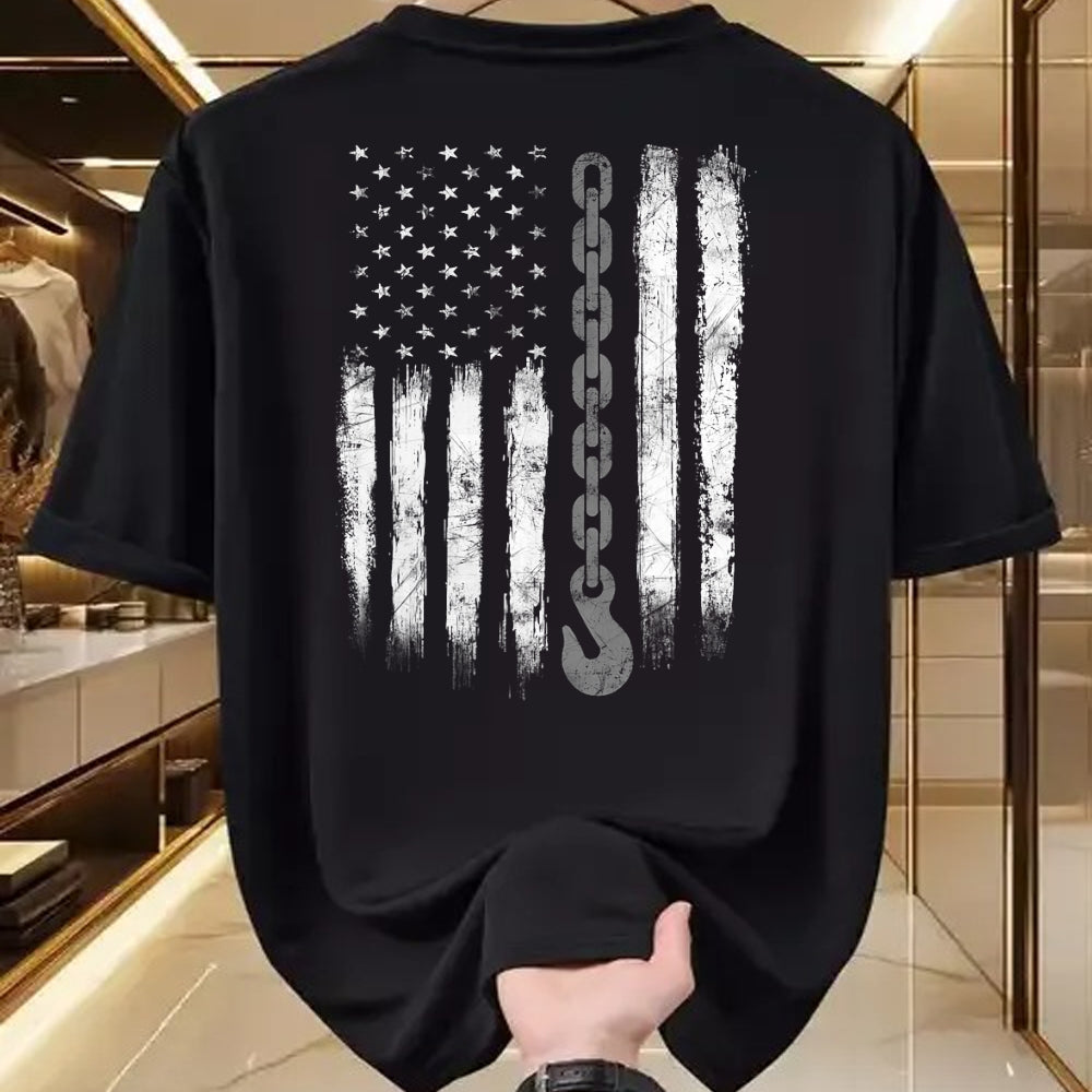 Best Truck Driver Life Shirt, Funny Trucker UnisexT-Shirt/Hoodie/Sweatshirt HLT00 - Tow Truck Driver Gift Men USA Flag Towing Hook for US T-Shirt