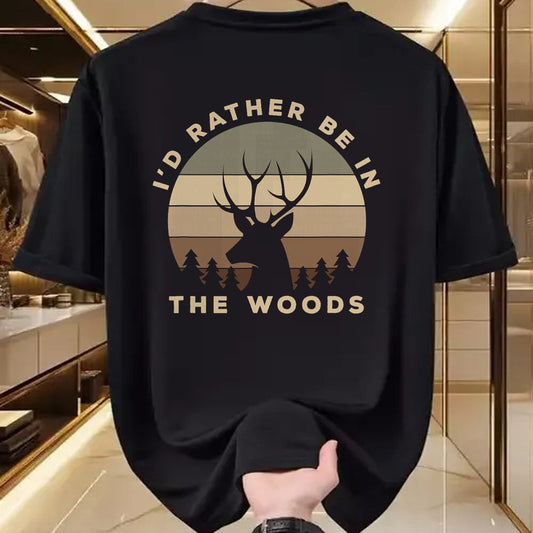 Funny Hunting Shirt, Gift For Hunting Lover Unisex T-Shirt/Hoodie/Sweatshirt HLT00 - I_d Rather Be in The Woods Deer Hunting T-Shirt