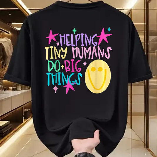 Best Student Shirt, Funny Back To School UnisexT-Shirt/Hoodie/Sweatshirt HLT00 - Helping Tiny Humans Do Big Things Teacher Back to School T-Shirt, Women, Royal Blue, XX-Large
