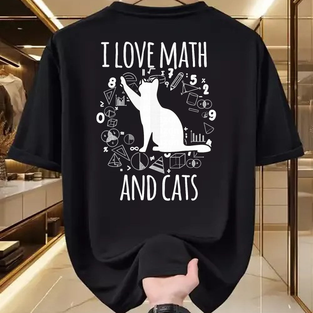 Cat Love Shirt, Funny Cat Lover Gift UnisexT-Shirt/Hoodie/Sweatshirt HLT00 - Math Nerd Math Teacher Cat Lover I Love Math And Cats T-Shirt
