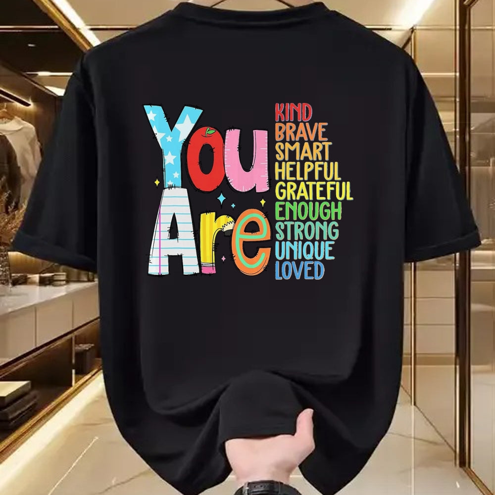 Best Student Shirt, Funny Back To School UnisexT-Shirt/Hoodie/Sweatshirt HLT00 - You are SMART Brave Strong Kind Loved Motivation Teacher Kid T-Shirt, Men, Black, 3X-Large