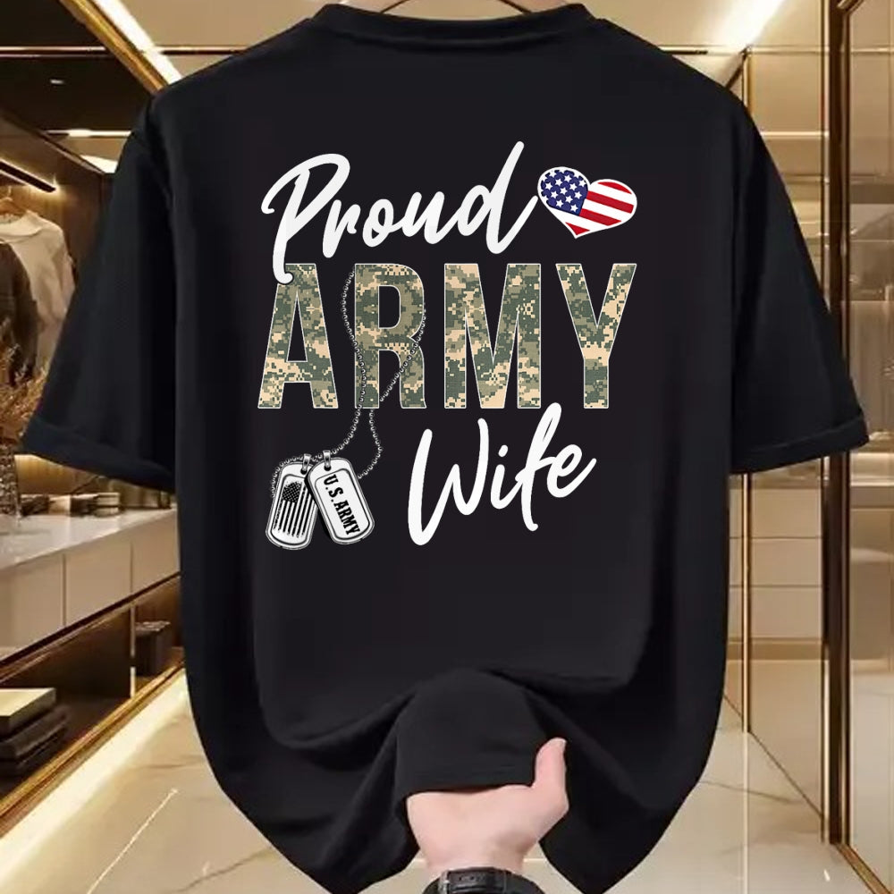 Best Wife Shirt, Wife and Husband Unisex T-Shirt/Hoodie/Sweatshirt HLT00 - Gift for wife T shirt, lucky wife   Proud Army Wife Army Graduation Wife US Army Wife Gifts T-Shirt