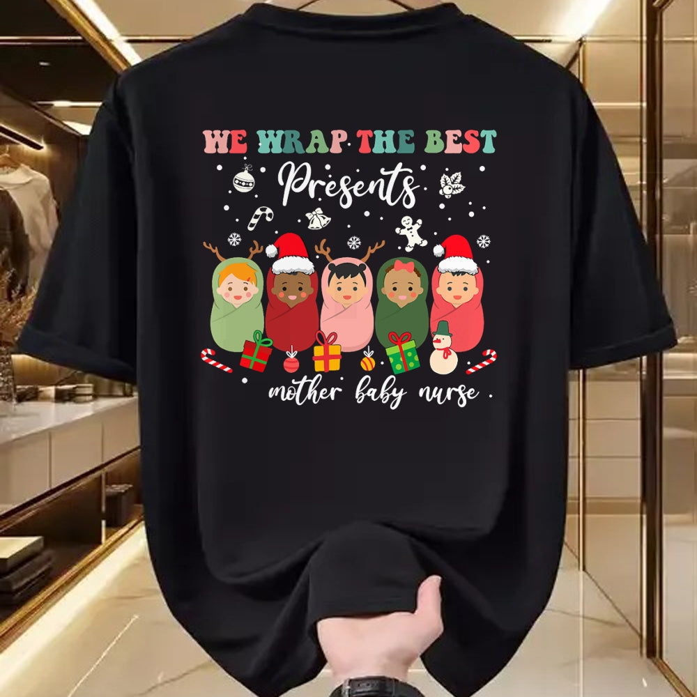 Funny Nurse Shirt, Nurse Unisex T-Shirt/Hoodie/Sweatshirt HLT00 - Mother Baby Nurse Christmas Postpartum Nursing NP RN Squad T-Shirt