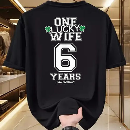 Best Wife Shirt, Wife and Husband Unisex T-Shirt/Hoodie/Sweatshirt HLT00 - Gift for wife T shirt, lucky wife   Womens 6 Years Lucky Wife Funny St Patrick's Day Anniversary Her