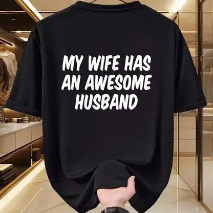 Best Wife Shirt, Wife and Husband Unisex T-Shirt/Hoodie/Sweatshirt HLT00 - My Wife Has An Awesome Husband T-Shirt (2)