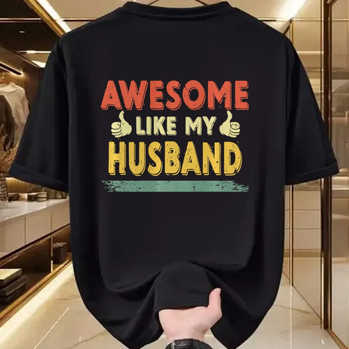 Best Wife Shirt, Wife and Husband Unisex T-Shirt/Hoodie/Sweatshirt HLT00 - Retro Awesome Like My Husband Family Lover Father's Day Premium T-Shirt