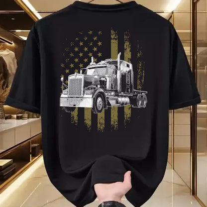 Best Truck Driver Life Shirt, Funny Trucker UnisexT-Shirt/Hoodie/Sweatshirt HLT00 - Trucker American Flag Big Rig Semi-Trailer Truck Driver Gift T-Shirt