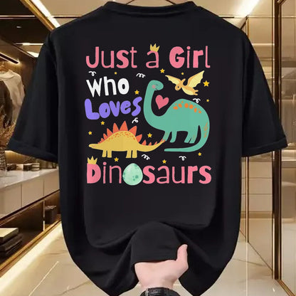 Best Dinosaur Lover Shirt, Funny Dinosaur UnisexT-Shirt/Hoodie/Sweatshirt HLT00 - Just a Girl Who Loves Dinosaurs Kid Teen Toddlers Women Dino T-Shirt, Men, Black, 3X-Large