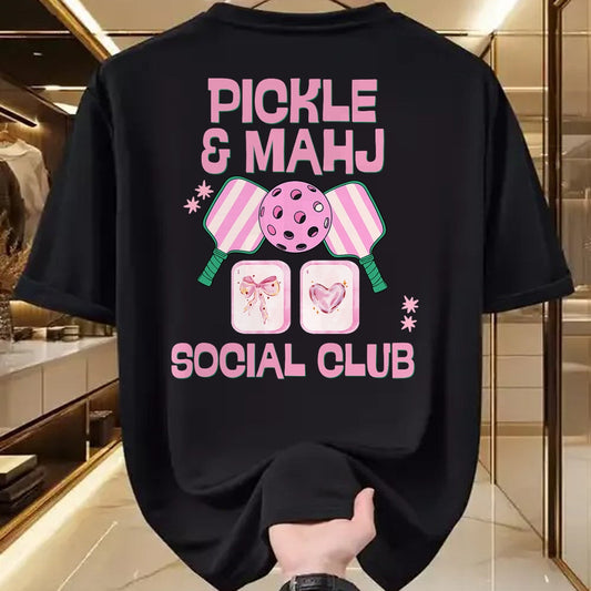 Funny Pickleball Shirt, Pickleball Lover Unisex T-Shirt/Hoodie/Sweatshirt HLT00 - Pickle and Mahj Mahjong and Pickleball Social Club mah Jong T-Shirt