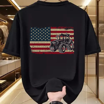 Best Farmer Life Shirt, Funny Farmer UnisexT-Shirt/Hoodie/Sweatshirt HLT00 - Farm Tractors USA Flag Patriotic Farming Gift T-Shirt Small