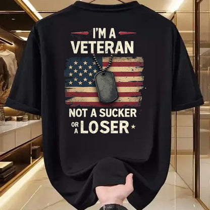 Proud Veteran Shirt, Funny Veteran UnisexT-Shirt/Hoodie/Sweatshirt HLT00 - I_m a Veteran Not a Sucker or a Loser Proud Military Veteran T-Shirt