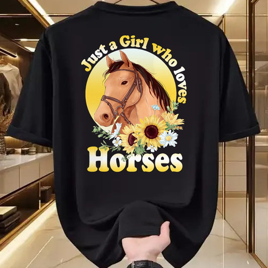 Best Farmer Life Shirt, Funny Farmer UnisexT-Shirt/Hoodie/Sweatshirt HLT00 - Just A Girl Who Loves Horses - Riding Girls T-Shirt Small