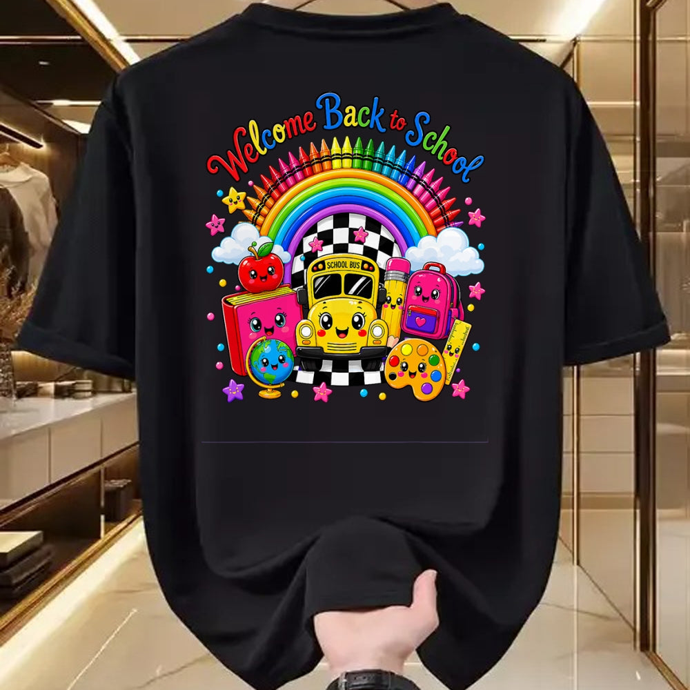Best Student Shirt, Funny Back To School UnisexT-Shirt/Hoodie/Sweatshirt HLT00 - Welcome Back to School Cute Rainbow Bus Teacher Student Kids T-Shirt