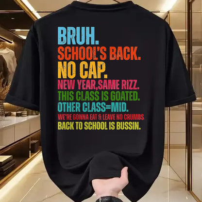 Best Student Shirt, Funny Back To School UnisexT-Shirt/Hoodie/Sweatshirt HLT00 - Vintage Bruh We Back No Cap Bruh We_re Back Student Teacher T-Shirt, Men, Black, 3X-Large