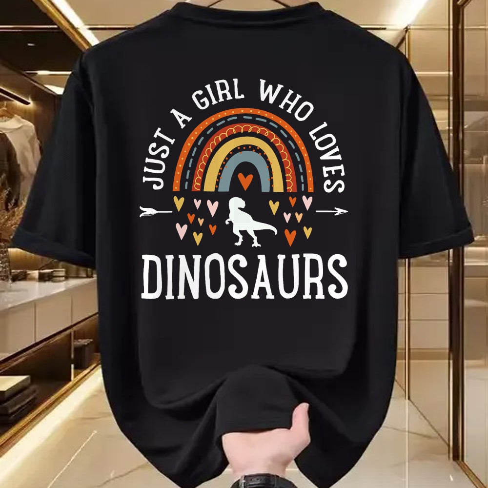 Best Dinosaur Lover Shirt, Funny Dinosaur UnisexT-Shirt/Hoodie/Sweatshirt HLT00 - Just A Girl Who Loves Dinosaurs Rainbow Gifts for Dino Lover T-Shirt
