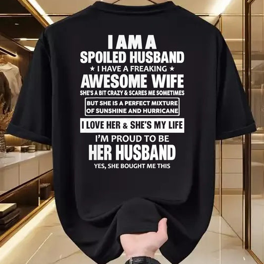 Best Wife Shirt, Wife and Husband Unisex T-Shirt/Hoodie/Sweatshirt HLT00 - Gift for wife T shirt, spoiled wife   I Am A Spoiled Husband I Have A Freaking Awesome Wife T-Shirt (2)