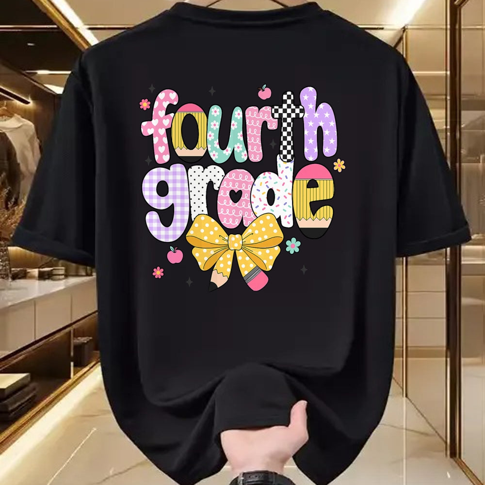 Best Student Shirt, Funny Back To School UnisexT-Shirt/Hoodie/Sweatshirt HLT00 - Preppy Fourth Grade Teacher 4th Grade Back to School Girls T-Shirt (2)