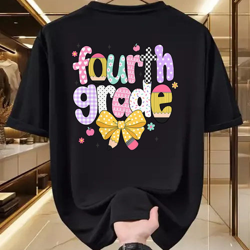 Best Student Shirt, Funny Back To School UnisexT-Shirt/Hoodie/Sweatshirt HLT00 - Preppy Fourth Grade Teacher 4th Grade Back to School Girls T-Shirt (2)