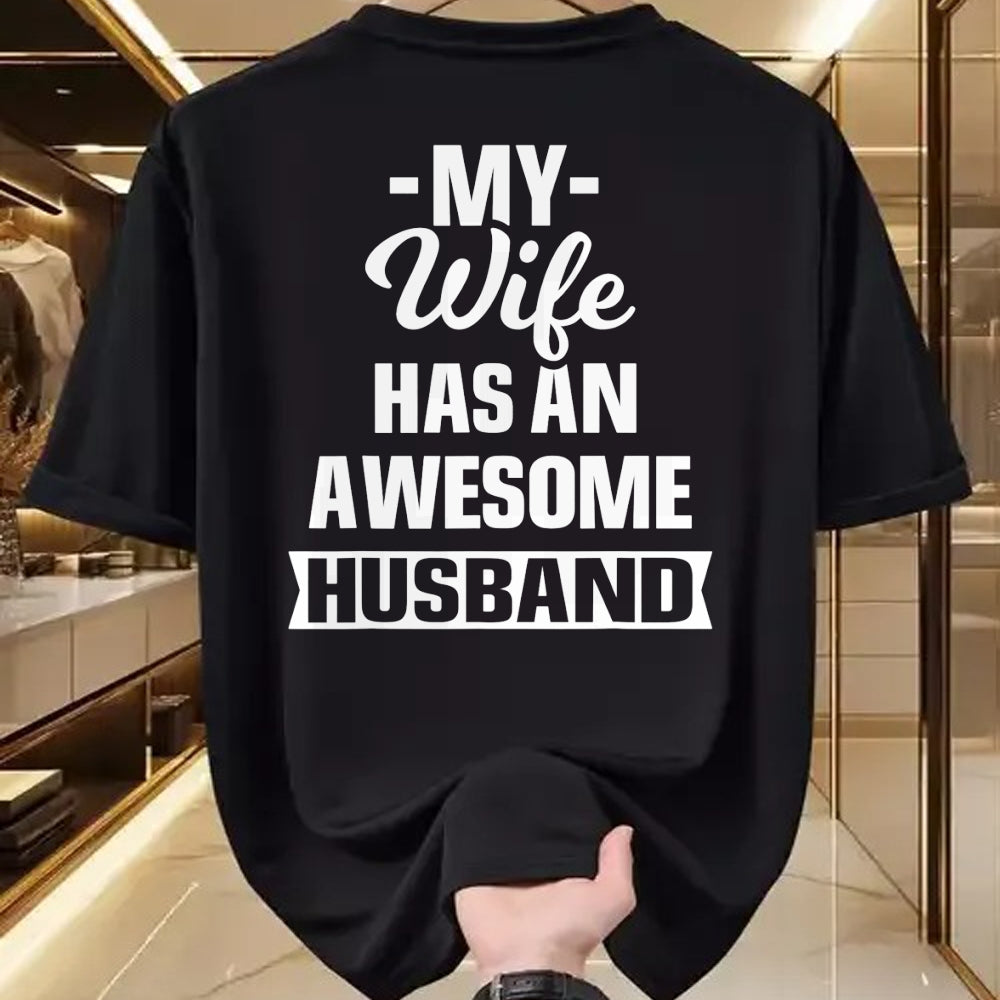 Best Wife Shirt, Wife and Husband Unisex T-Shirt/Hoodie/Sweatshirt HLT00 - Mens My Wife Has An Awesome Husband Funny T-Shirt