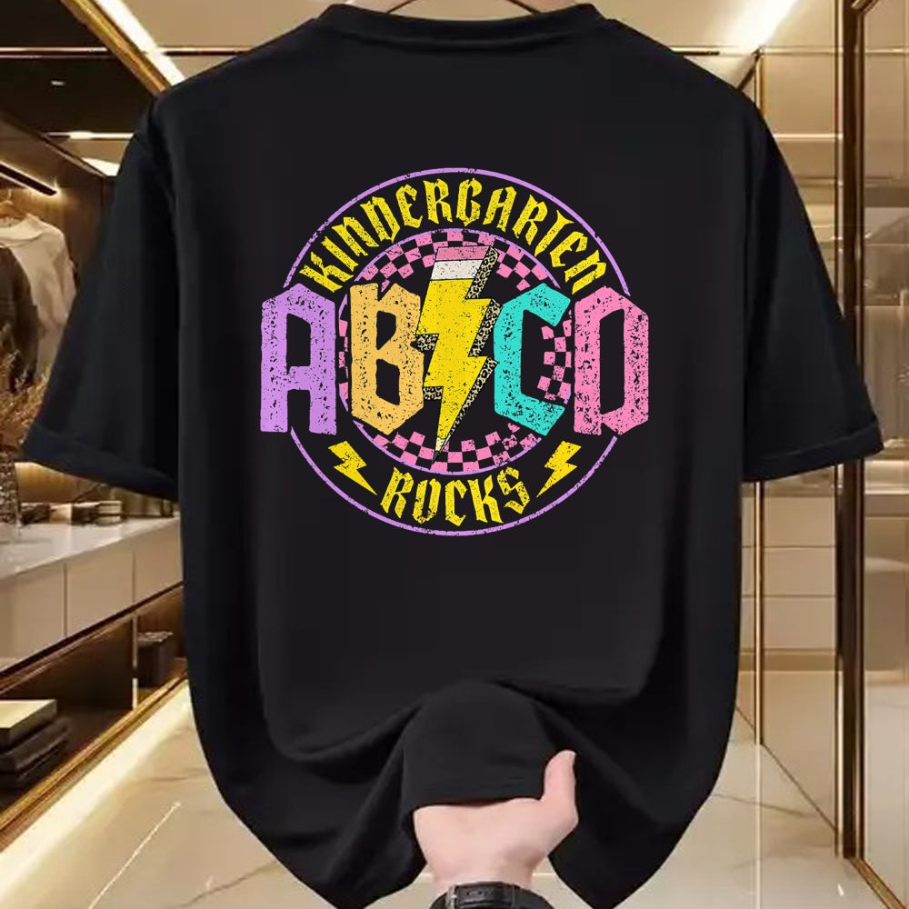 Best Student Shirt, Funny Back To School UnisexT-Shirt/Hoodie/Sweatshirt HLT00 - Kindergarten Rocks ABCD Back To School Funny Rock Teacher T-Shirt (1)