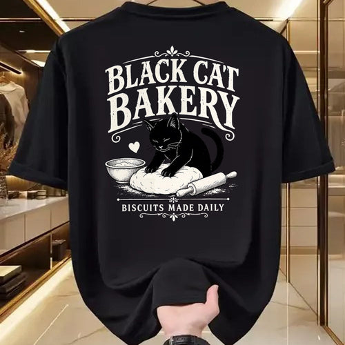 Cat Love Shirt, Funny Cat Lover Gift UnisexT-Shirt/Hoodie/Sweatshirt HLT00 - Black Cat Bakery Biscuits Made Daily Cat Lover Art T-Shirt