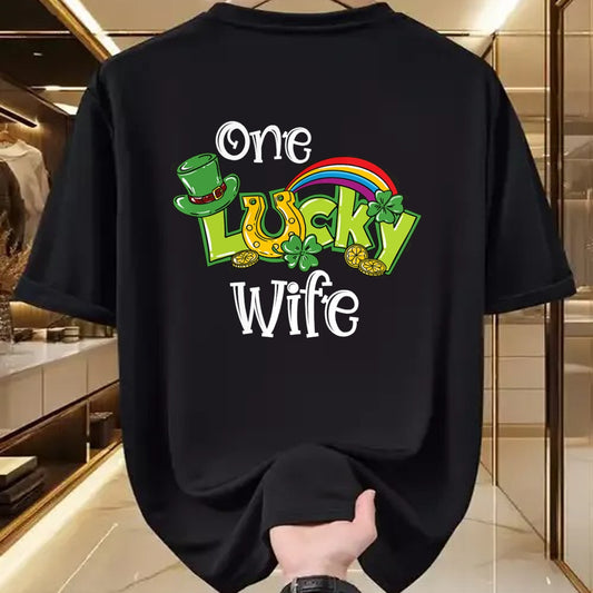 Best Wife Shirt, Wife and Husband Unisex T-Shirt/Hoodie/Sweatshirt HLT00 - Gift for wife T shirt, lucky wife   One Lucky Wife St Patricks Day Shirt One Lucky Wife T-Shirt (1)