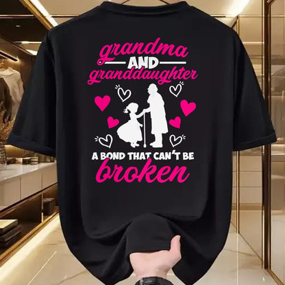 Best Grandma Shirt, Proud Grandma Unisex T-Shirt/Hoodie/Sweatshirt HLT00 - Cute Grandma And Granddaughter A Bond That Can't Be Broken T-Shirt