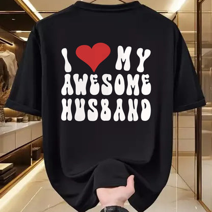 Best Wife Shirt, Wife and Husband Unisex T-Shirt/Hoodie/Sweatshirt HLT00 - I Love My Awesome Husband, Fun I Love My Husband T-Shirt