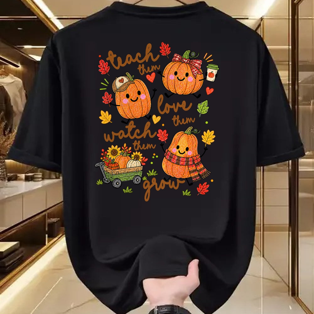 Best Teacher Shirt, Funny Teacher UnisexT-Shirt/Hoodie/Sweatshirt HLT00 - Teach Them Love Them Watch Them Grow Fall Pumpkin Teacher T-Shirt