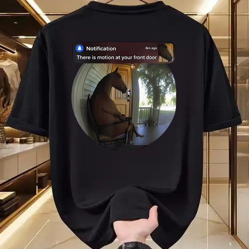 Best Horse Lover Shirt , Funny Horse UnisexT-Shirt/Hoodie/Sweatshirt HLT00 - There is Motion At Your Front Door Horse Meme T-Shirt