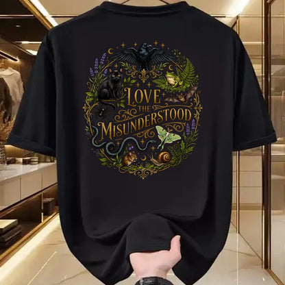 Cat Love Shirt, Funny Cat Lover Gift UnisexT-Shirt/Hoodie/Sweatshirt HLT00 - Love The Misunderstood Bat Raven Black Cat Snake Frog Moth T-Shirt
