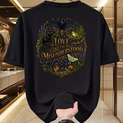 Cat Love Shirt, Funny Cat Lover Gift UnisexT-Shirt/Hoodie/Sweatshirt HLT00 - Love The Misunderstood Bat Raven Black Cat Snake Frog Moth T-Shirt