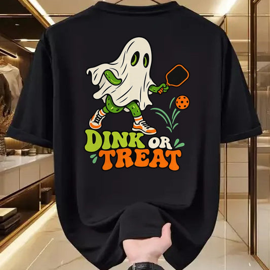 Funny Pickleball Shirt, Pickleball Lover Unisex T-Shirt/Hoodie/Sweatshirt HLT00 - Halloween Pickleball Ghost Men Women Pickleball Halloween T-Shirt