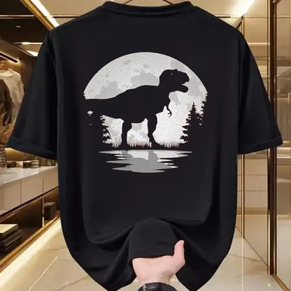 Best Dinosaur Lover Shirt, Funny Dinosaur UnisexT-Shirt/Hoodie/Sweatshirt HLT00 - Dinosaur Moon Vintage T-Rex Dino Lover Men Women Kids T-Shirt, Men, Black, 3X-Large