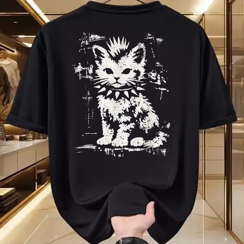 Cat Love Shirt, Funny Cat Lover Gift UnisexT-Shirt/Hoodie/Sweatshirt HLT00 - Punk Cat Grunge Rebel Cat Alternative Style T-Shirt, Women, Black, X-Large
