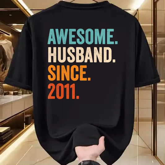 Best Wife Shirt, Wife and Husband Unisex T-Shirt/Hoodie/Sweatshirt HLT00 - Awesome Husband Since 2011 13th wedding anniversary 13 years T-Shirt