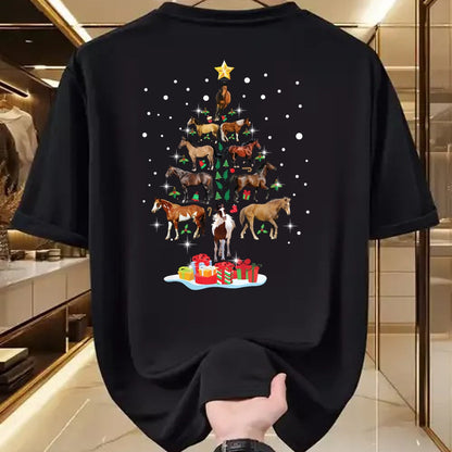 Best Horse Lover Shirt , Funny Horse UnisexT-Shirt/Hoodie/Sweatshirt HLT00 - Horse Tree Christmas Horses Xmas Gifts for Women Girls T-Shirt