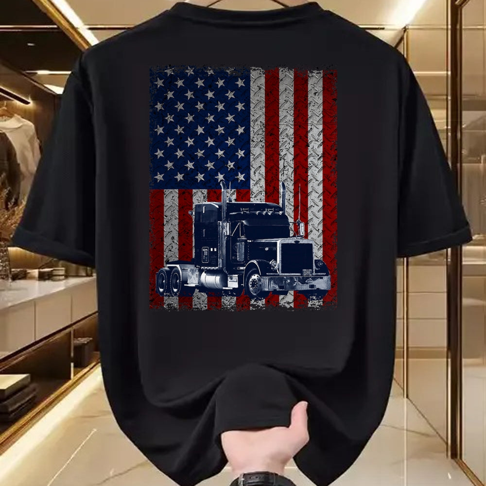 Best Truck Driver Life Shirt, Funny Trucker UnisexT-Shirt/Hoodie/Sweatshirt HLT00 - Truck Driver American Flag Patriotic Trucker T-Shirt