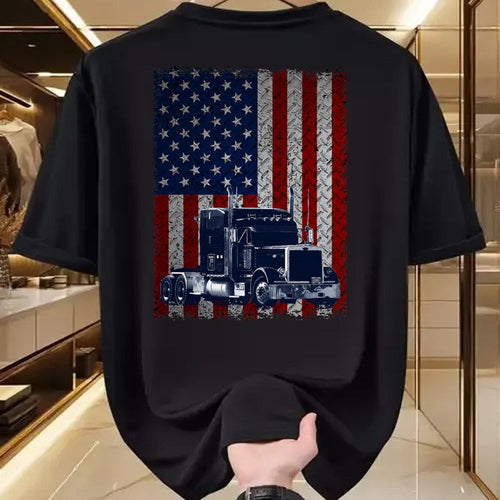 Best Truck Driver Life Shirt, Funny Trucker UnisexT-Shirt/Hoodie/Sweatshirt HLT00 - Truck Driver American Flag Patriotic Trucker T-Shirt