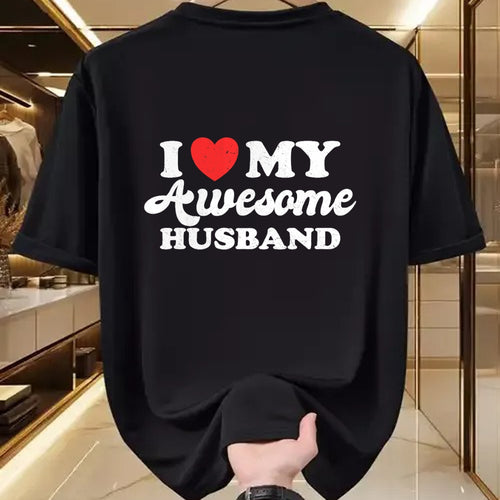 Best Wife Shirt, Wife and Husband Unisex T-Shirt/Hoodie/Sweatshirt HLT00 - I Love My Awesome Husband Funny Wife Married Women Sarcastic T-Shirt (1)
