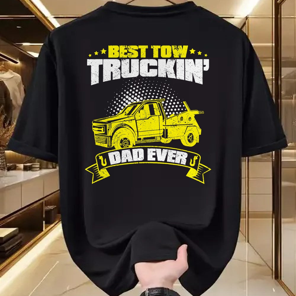 Best Truck Driver Life Shirt, Funny Trucker UnisexT-Shirt/Hoodie/Sweatshirt HLT00 - Tow Truck Driver Daddy Father - Dad Thin Yellow Line Trucker T-Shirt