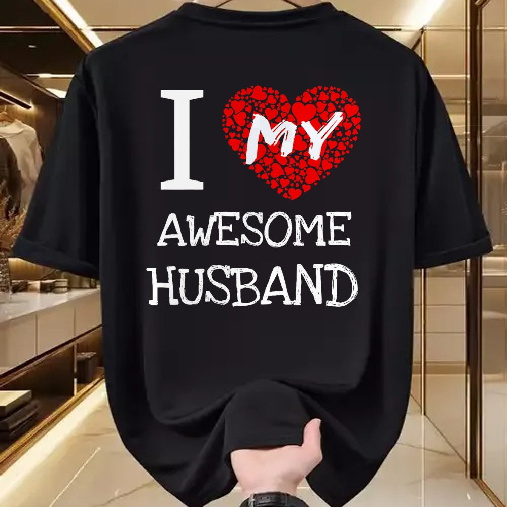 Best Wife Shirt, Wife and Husband Unisex T-Shirt/Hoodie/Sweatshirt HLT00 - I Love My Awesome Husband T-Shirt for Women Gift T-Shirt