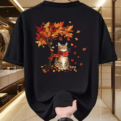 Cat Love Shirt, Funny Cat Lover Gift UnisexT-Shirt/Hoodie/Sweatshirt HLT00 - Cat Leaf Fall Tree Hello Autumn Thanksgiving It_s Fall Y_all T-Shirt