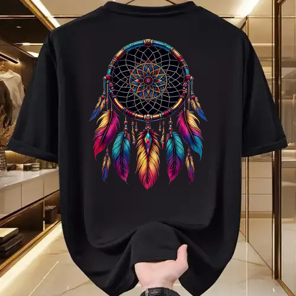 Native American T-Shirts, Vintage Native American Unisex T-Shirt/Hoodie/Sweatshirt HLT00 - Colorful Dreamcatcher Feather Native American Indian Art